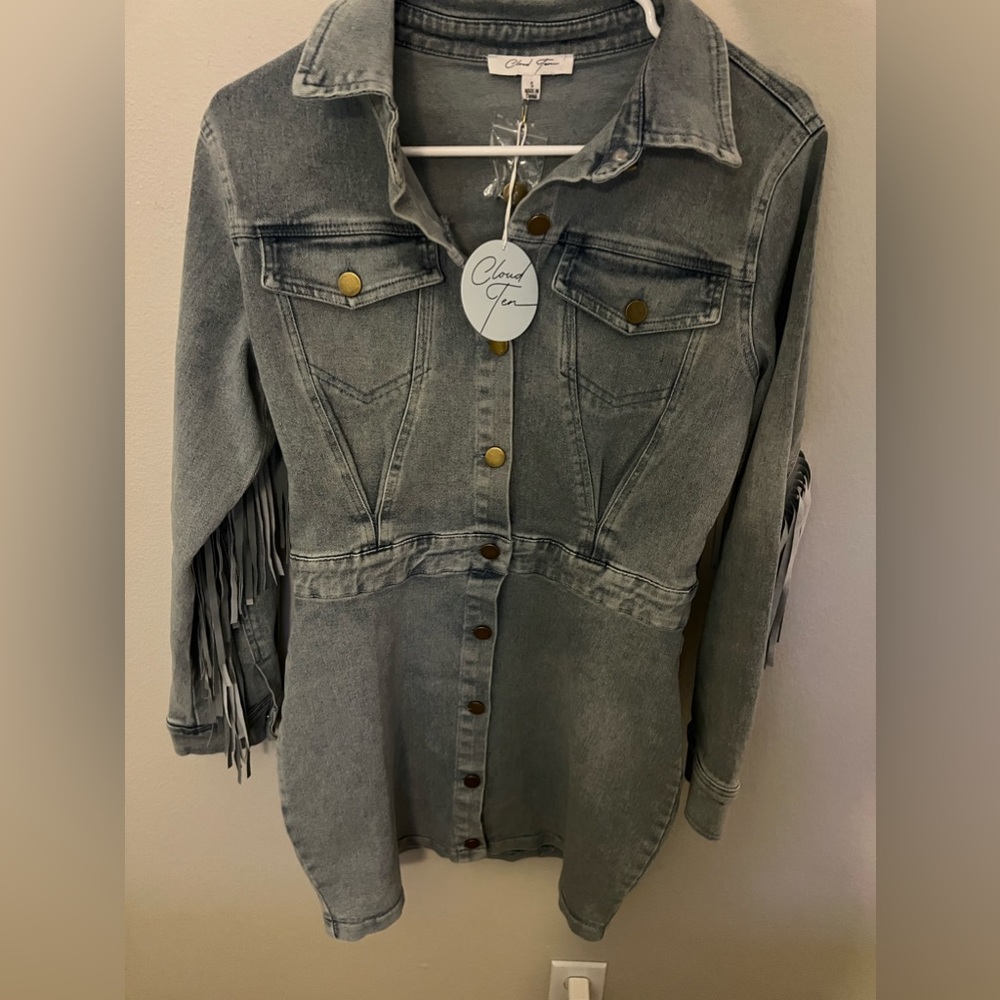 Denim Fringe Dress